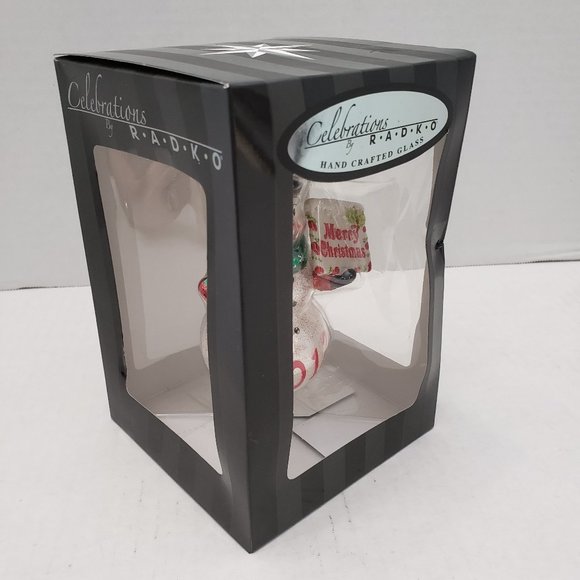 New Radko Ornament Merry Christmas Holiday Snowman Celebration Holiday 2012 - Picture 3 of 9